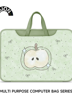 唯鑫V-SION绿色苹果笔记本重磅电脑包适用于苹果macbook15点6寸手提包小新华为matebook联想女14内胆包