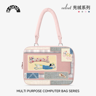V-SION【轻语双栖】手提笔记本电脑包单肩适用苹果macbook15.6寸小新air13.3华为matebook联想女14pro保护套