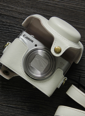 适用佳能SX740相机套PowerShot sx730hs复古皮套G7X3/G7X2斜挎包
