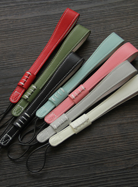 适用富士xt30iii相机手腕带皮革尼康松下索尼斜纹小手绳背肩带