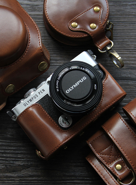 适用Olympus/奥林巴斯E-P7相机包斜挎 ep7保护套 复古皮套