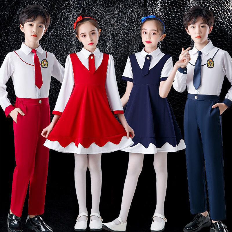 儿童红红的太阳如愿舞蹈服强国少年爱国朗诵演出服祖国有我合唱服