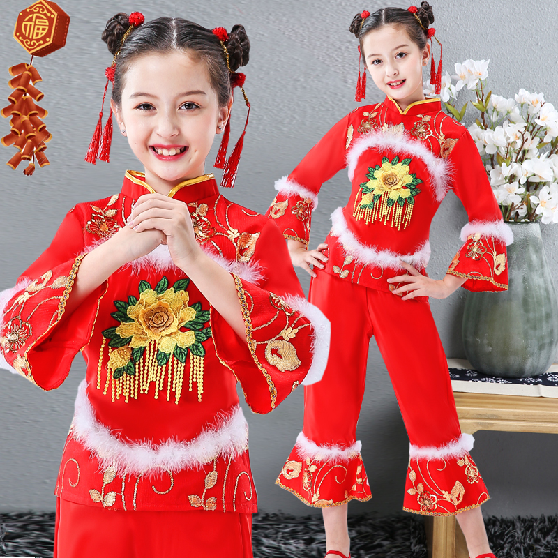 小模样舞蹈服儿童福娃闹新春姥姥门前唱大戏福气要来到喜庆演出服