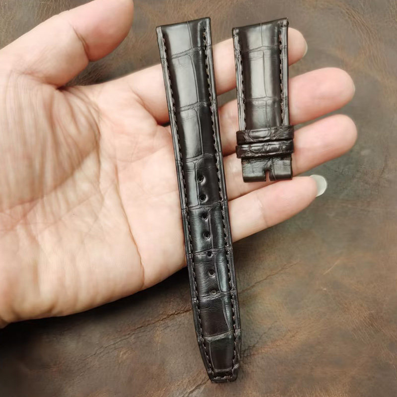 美洲鳄鱼皮手表带定制原装男女适用万国欧米茄卡地亚积家百达翡丽图片