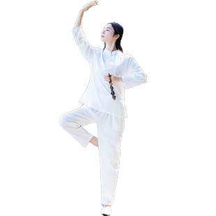 民族风仙气棉麻瑜伽服秋冬禅修服女两件套套装新款禅意居士服长袖