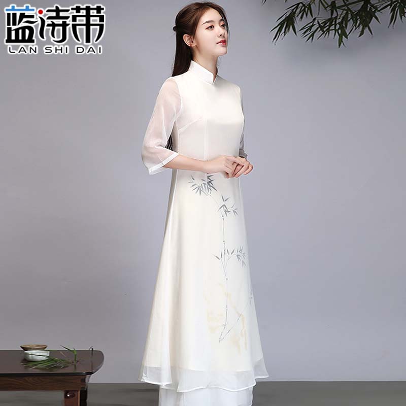 春夏禅意文艺复古旗袍仙气茶服