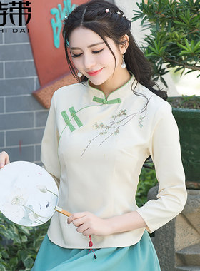 中国风旗袍女装改良汉服套装茶服