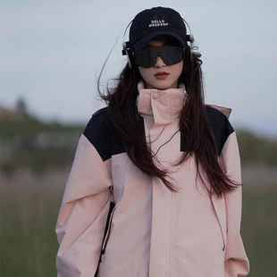 户外防风防水登山滑雪服男 大码 TNF 北面冲锋衣三合一可拆卸女冬季