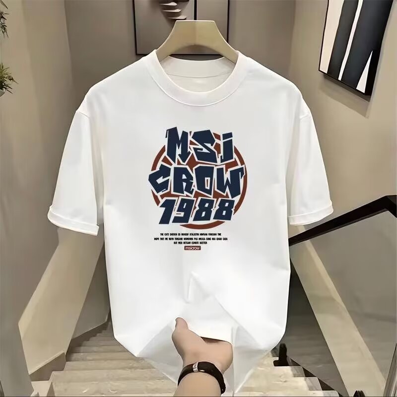 美式潮牌短袖T恤男士春夏时尚宽松潮流痞帅韩版休闲百搭圆领半袖