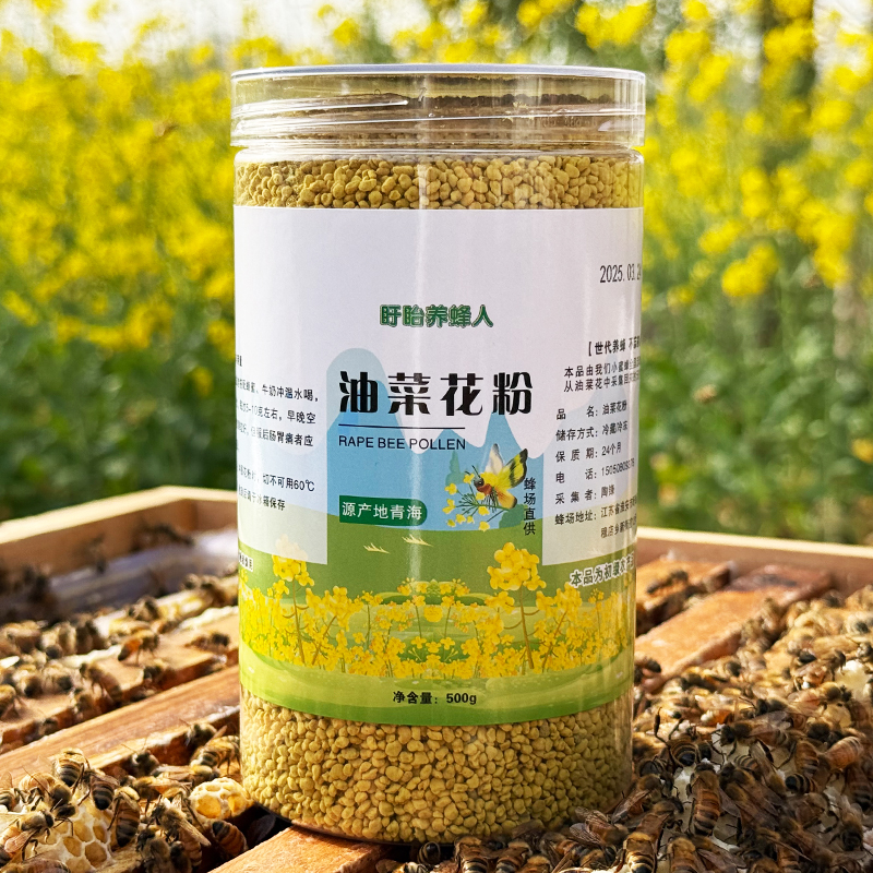 纯正天然活性油菜蜂花粉 青海油菜花粉  备孕 正品 500克