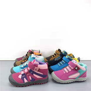 啊圆诚品跨境新款男女童秋冬季中帮户外登山鞋防滑耐磨徒步鞋