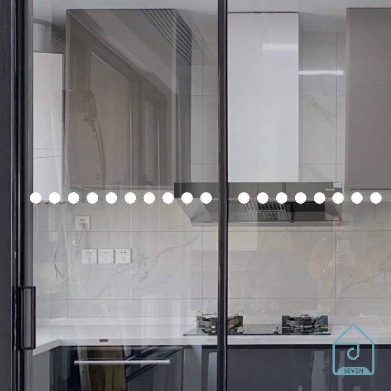 卫浴厨房阳台圆点玻璃腰线防撞贴纸双开玻璃移门装饰线条装饰墙贴