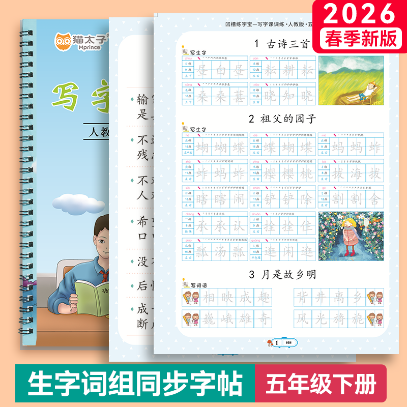 猫太子儿童字帖小学生幼儿园初学者凹槽控笔训练练字帖幼小衔接练字本贴幼儿练习册写字帖专用描红本绘画