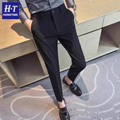 休闲西装 小脚加绒保暖西服裤 长裤 秋冬季 男士 九分修身 商务正装 款 子