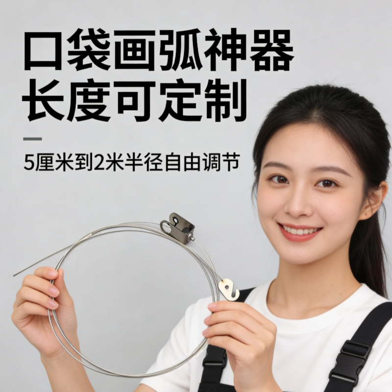 口袋圆规画圆弧工具工地划线器自由伸缩大弧弯划线电工施工可定制