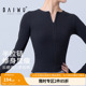 柏屋舞蹈服女成人芭蕾舞运动半拉链长袖 上衣练功服t恤125411185