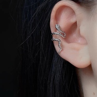 蛇形耳骨夹女ins小众设计感个性冷淡朋克蛇形独特耳夹无耳洞耳饰