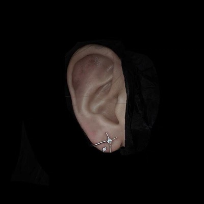 失眠艺术家小众设计星形交叉耳钉新款个性男女耳环ins简约耳饰潮