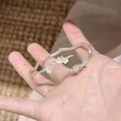 莫离手镯女款 茉莉花设计细款 手饰轻奢高级感精致简约开口调节手环