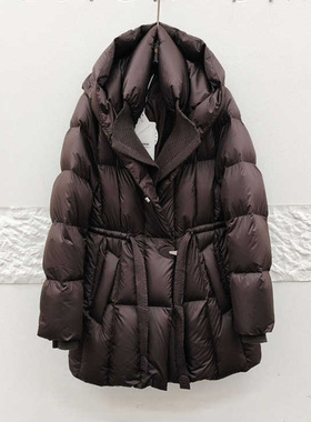 专柜正品高端鹅绒服女针织帽领加厚90白鹅绒羽绒服M.COCO C56623