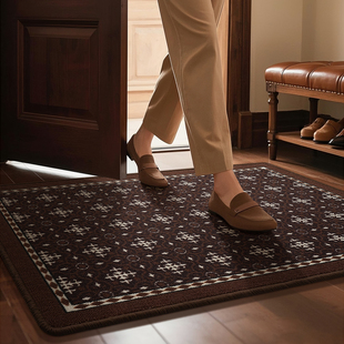 美式 复古高级感地垫入户门垫进门玄关地毯门口耐脏脚垫地毯可定制