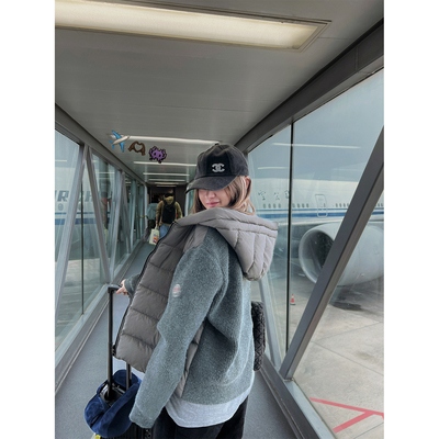 XinleiLin针织拼接短款羽绒服