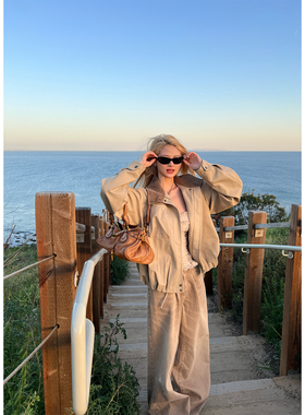 Xinlei Lin ①号公路 op*n y*拼接休闲工装机能廓形夹克短款外套