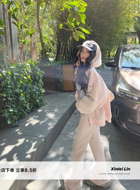 Xinlei Lin “懒人舒适区”云绒感宽松慵懒卫衣裤子三件套套装女