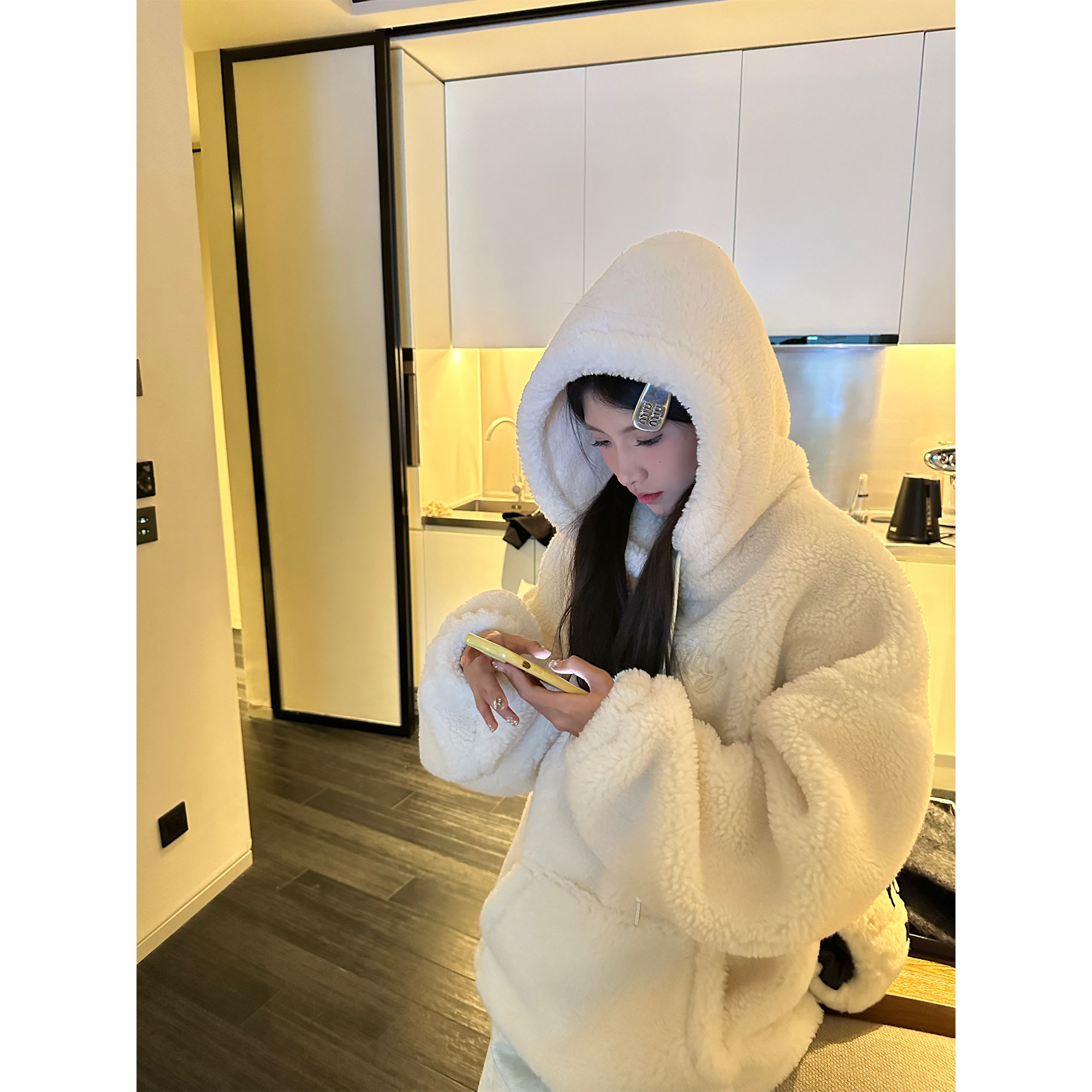 XinleiLin羊羔毛廓形大外套