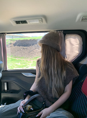 Xinlei Lin 秋季新款 仿羊驼毛氛围感灰色纯色通勤针织无袖背心女