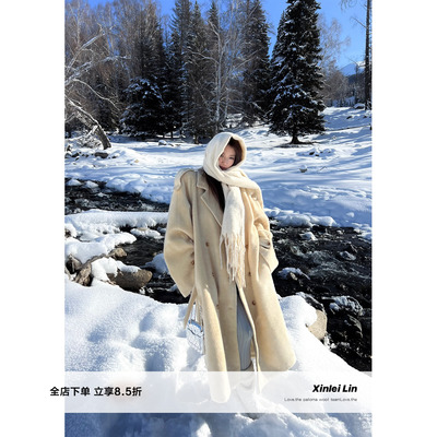 XinleiLin双色长款毛呢外套