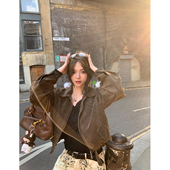 Lin 复古宣言 麂皮工装 Xinlei 夹克宽松短款 外套