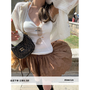 M1u新款 浮云织梦 羊毛百搭设计感基础针织毛织吊带 Lin Xinlei