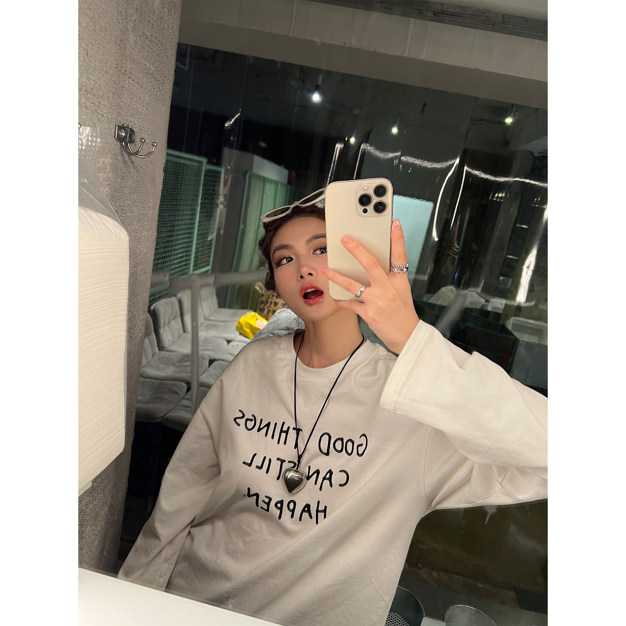 XinleiLin双色印花T恤