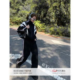 Lin 套装 新款 黑蓝两色学院风休闲宽松运动时尚 秋季 Xinlei