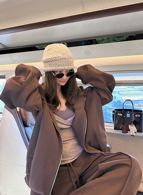 Xinlei Lin“不费力穿搭”懒人出门三件套卫衣外套长裤短裤套装