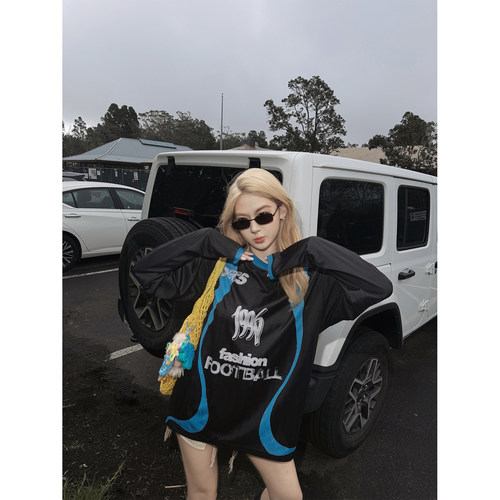 XinleiLin双色印花长袖美式T恤