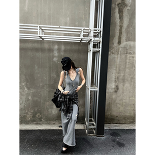 大露背破洞长卫裙女连衣裙女夏季 反转魅力 裙子 Lin Xinlei