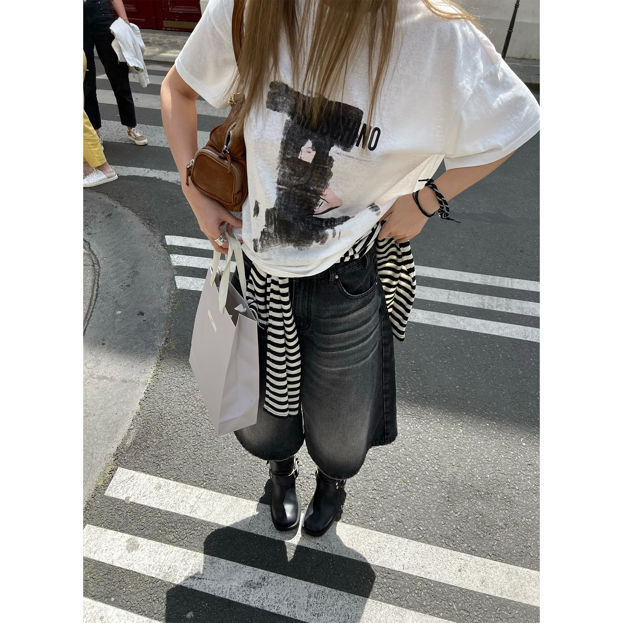 XinleiLin阔腿牛仔中裤