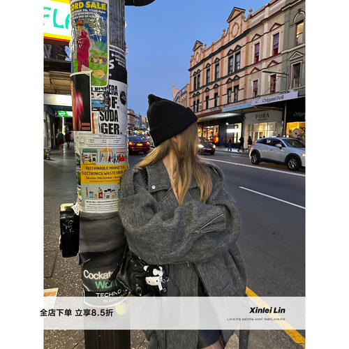 XinleiLin翻领毛呢外套