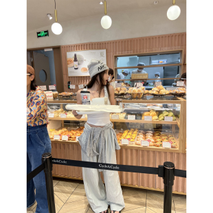 Lin 女直筒裤 凉感体验 双色休闲长裤 褶皱肌理感山本裤 Xinlei