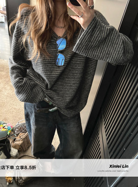 Xinlei Lin “冬日小温泉”一体绒绒宽松休闲长袖T恤上衣女打底衫
