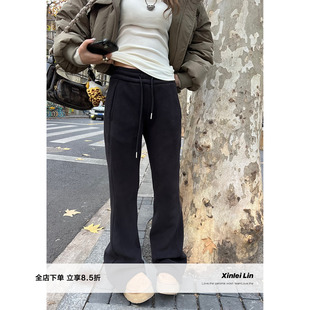 果果绒复合480g0度以下可穿长腿微喇卫裤 北岛冬日 Lin Xinlei