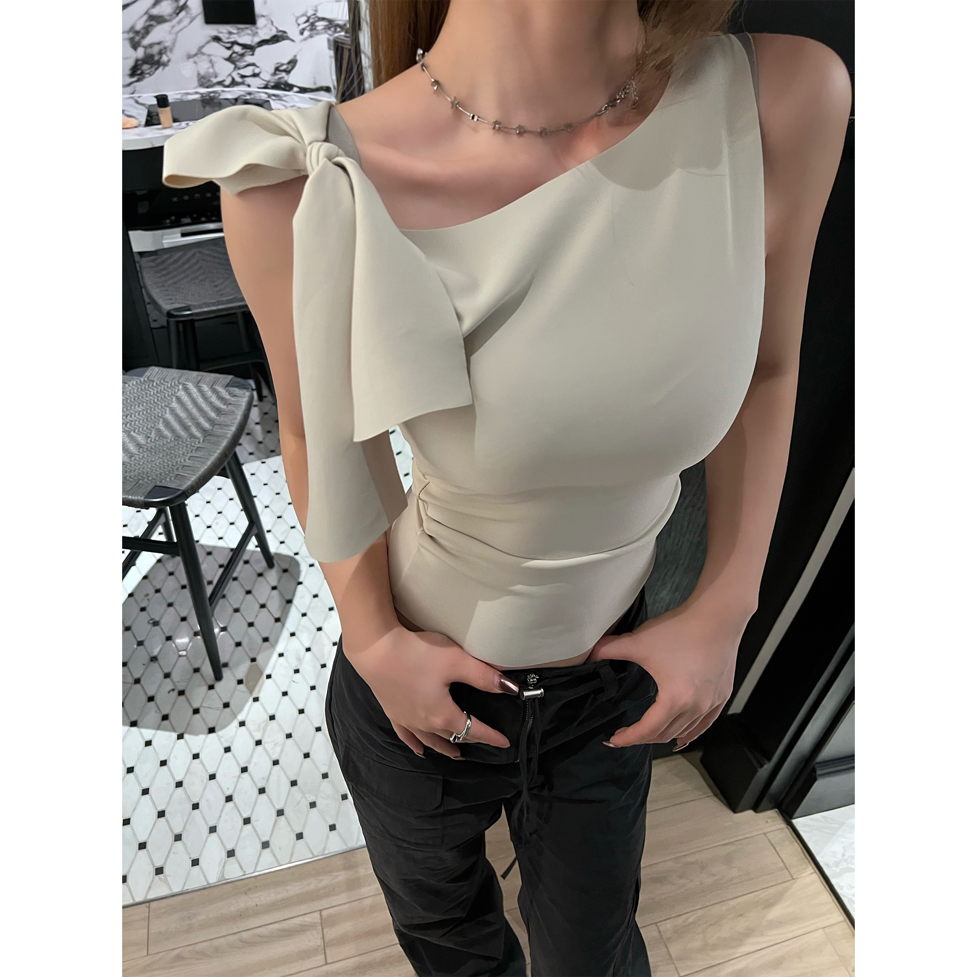 XinleiLin双色不对成吊带