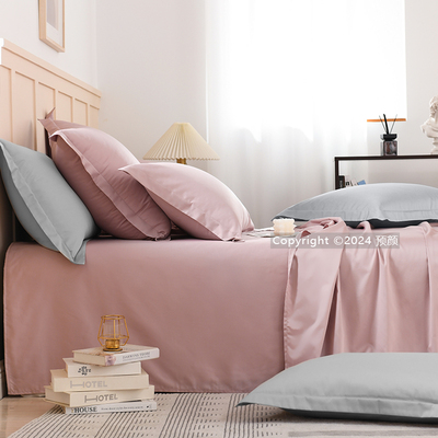 纯棉贡缎床单被套纯色