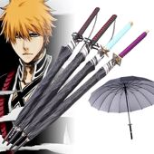 Ichigo Black Katana Long Kurosaki Blocking Umbrella Paras