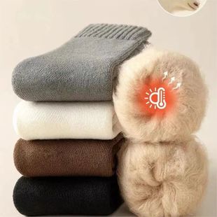 Autumn Winter Men's Socks Cashmere Stocking Wool Solid Extra