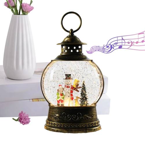 Christmas Music Snow Globe USB Battery Operated Holiday Deco