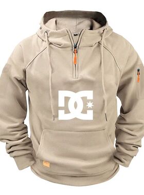 New men's fashion zippered pullover, long-sleeved sweatshirt