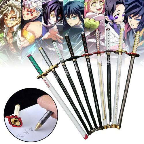 20cm Demon Slayer Katana Pen Tanjirou Sword Ainme Kimetsu No